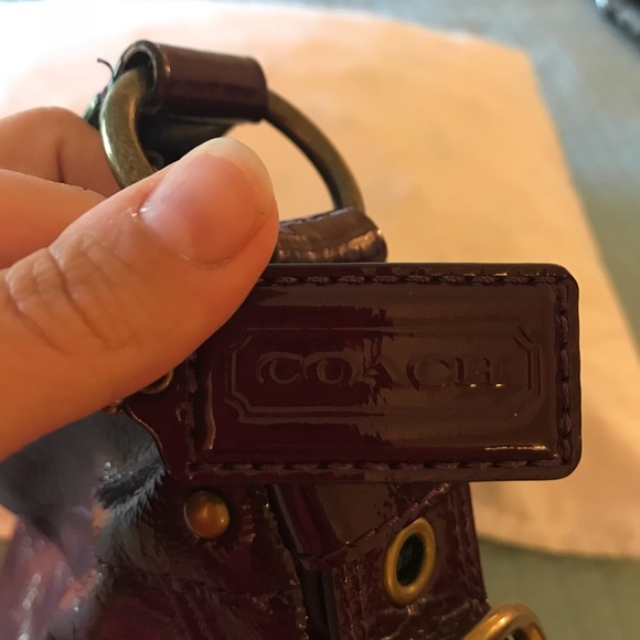 Plum colored patent leather Coach purse - Picture 2 of 8